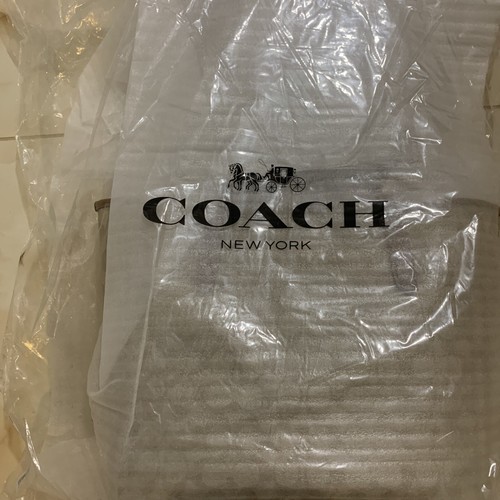 COACH CITY TOTE Leggera Cachi Firma Tela Sella Finitura In Pelle 5696 Nuova con Etichette $398