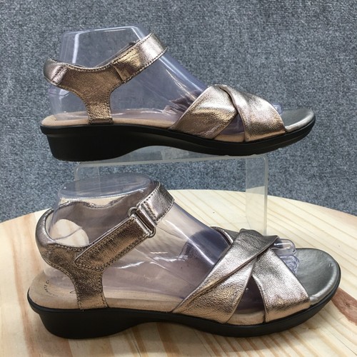 Sandali Clarks donna 8 5 M Loomis Chloe casual slingback zeppa marrone metallizzato