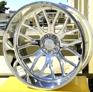 4 NEW 26x14 AXE Forged AF6 Polished Wheels 8x180 Chevy GMC - Picture 1 of 3
