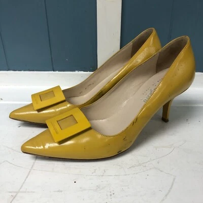 Zapatos Carlo Pazolini Punta Punta Tacón Alto Cuero Tacón Amarillo Mujer’s 36.5/6 Foto 1 de 4