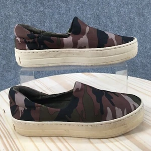 J/Slides Shoes Womens 7 Platform Slip On Sneaker Green Camouflage Comfort Casual - Picture 1 of 16