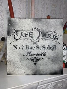 Cafe Paris Wooden Sign Home Decor Halloween Creepy Victorian Kitchen Handmade - Picture 1 of 12