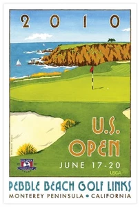 Official 2010 U.S. Open Pebble Beach USGA Golf 12" x 18" Poster Graeme McDowell - Picture 1 of 7