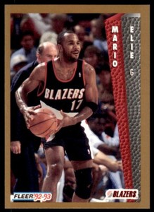 1992-93 Fleer Mario Elie . Portland Trail Blazers #416
