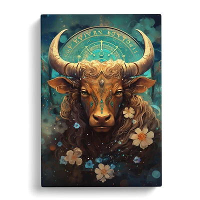 Taquismo del zodiaco de Tauro n.º 2 lienzo arte de pared impresión cuadro enmarcado decoración del hogar Foto 1 de 4