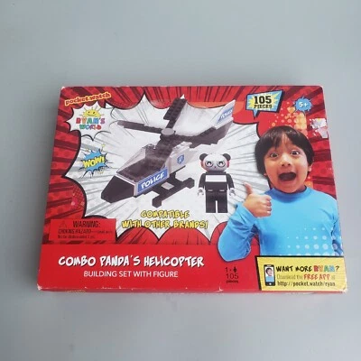 NUEVO YouTube Ryan’s World COMBO HELICÓPTERO PANDA Juego de Construcción Lego 105 PIEZAS + FIGURA Foto 1 de 4