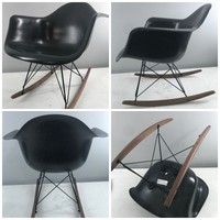 BLACK on BLACK Eames Herman Miller Wire ROCKER Shell Chair Original