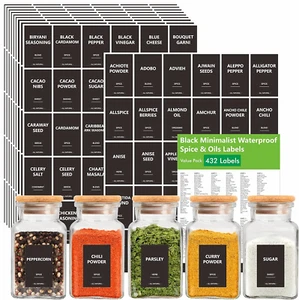 432 Removable Spice Labels, 396 Pre-Printed Herb Seed Seasoning Sauce Oil Vin... - Picture 1 of 1