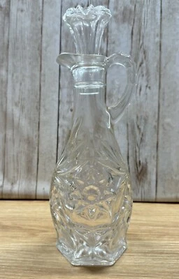 Crueta de aceite y vinagre vintage con tapón ancla patrón de estrella en cuclillas años 60 Foto 1 de 4