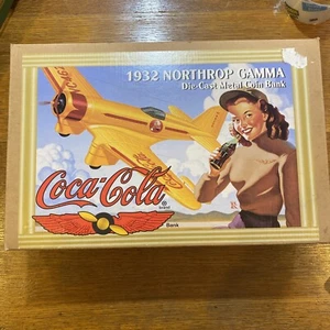 VTG Ertl 1995 Coca-Cola 1932 Northrop Gamma Die Cast Airplane Metal Coin Bank - Picture 1 of 6