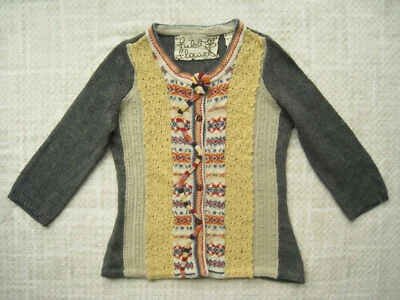 Anthropologie Field Flower Cardigan Sweater Top Size S Lambswool Cashmere Angora Foto 1 de 4