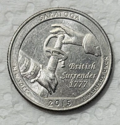 2015 US Quarter D ~ New York British Surrender 1777 at Saratoga ~ Free Shipping - Image 1 of 4