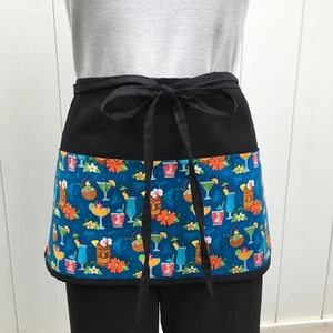 Cocktails 3 Pockets WAITRESS Half APRON Restaurant Server waist Drinks Bars - Picture 1 of 4