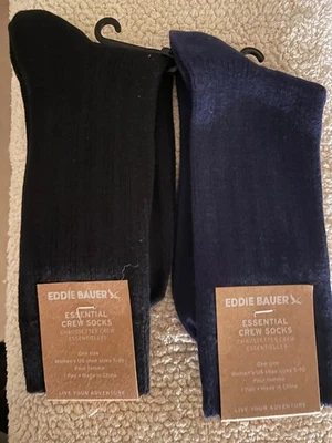 Calcetines Eddie Bauer para mujer negros y azules tallas 5-10 nuevos con etiquetas 2 pares Foto 1 de 2