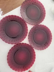 Anchor Hocking Royal Ruby Red Dinner Plates 9.25" Set of 4 Excellent Condition - Picture 1 of 6