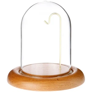 Plymor 3" x 4" Watch Glass Display Dome Cloche (Oak Base & Brass Wire) - Picture 1 of 1