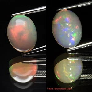 Cabina ovale 3,27 ct 12,5 x 9,7 mm pietra preziosa opale cristallo naturale gioco di colori, Etiopia - Foto 1 di 6