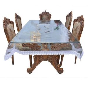 Tablecloth Cover Kitchen Vinyl Lace Heat Resistant Hotel Pvc For Christmas - Picture 1 of 9