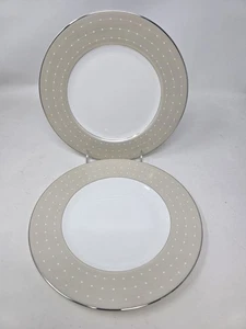 Royal Doulton Monique Lhuillier ETOILE PLATINUM Tan Salad / Luncheon Plate -NEW! - Picture 1 of 10
