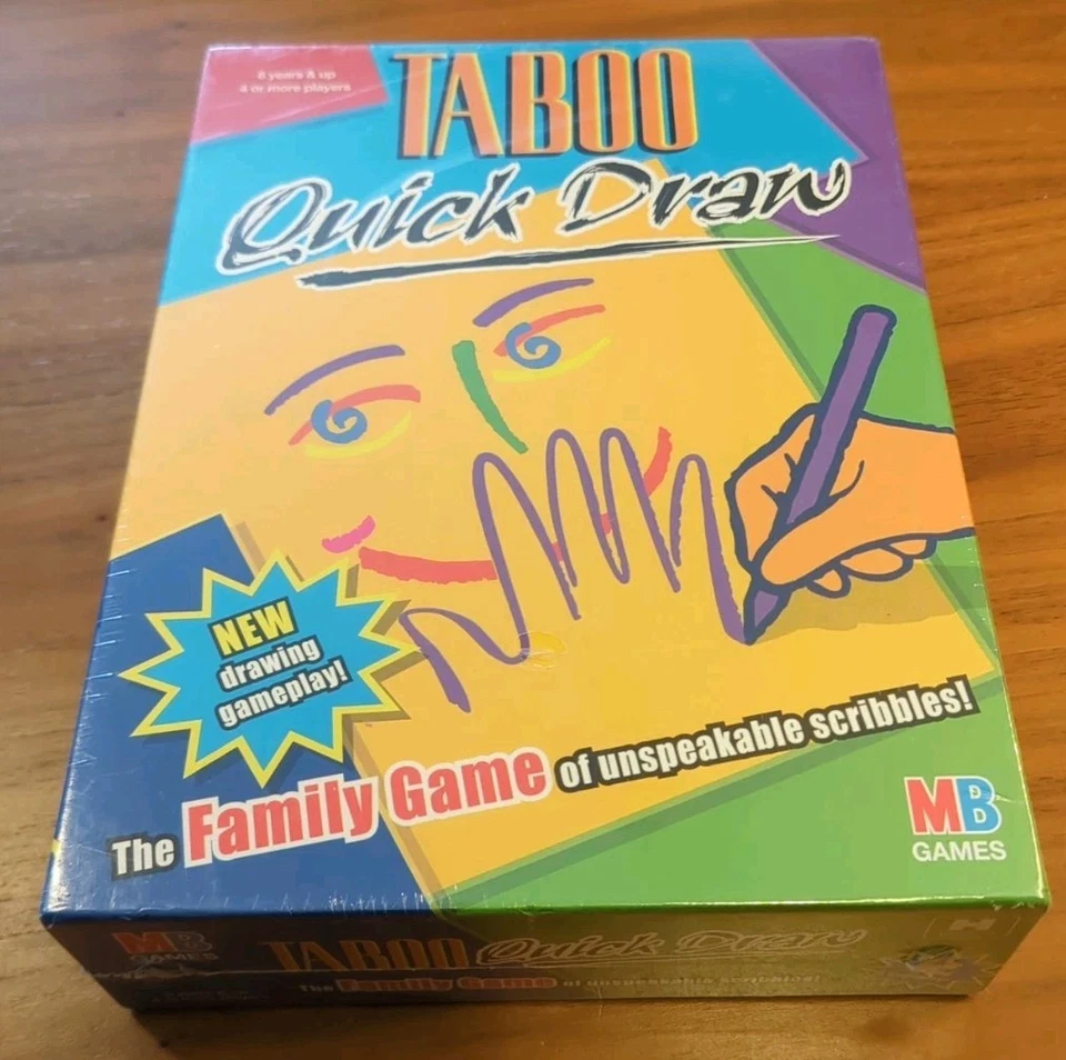 NEW MB GAMES TABOO QUICK DRAW FAMILY GAME NEW DRAWING GAMEPLAY CONTENTS SEALED - Image 1 of 2