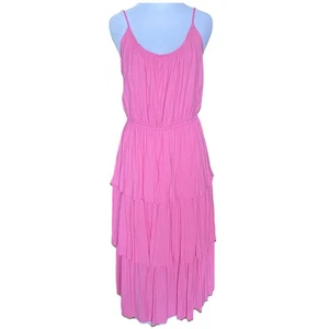 Abito midi senza maniche TRIXXI Clothing Company taglia XL rosa con volant resort costiero - Foto 1 di 11