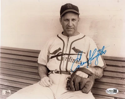 ENOS SLAUGHTER AUTOGRAPH 8X10 PHOTO JSA COA AUTO SIGNED ST. LOUIS CARDINALS - Image 1 of 2
