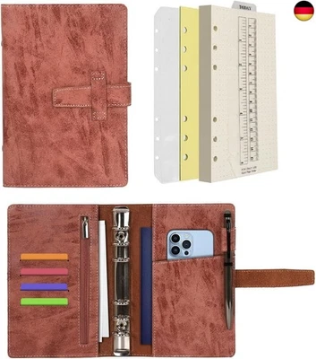Wonderpool A6 Leder Ringbuch Tagebuch Notizbuch Organizer Ordner - Nachfüllbar