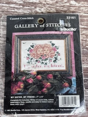 BUCILLA Gallery of Stitches MY SISTER, MY FRIEND 7" x 5" - Image 1 of 4
