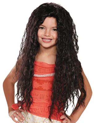 Disguise Disney Moana 豪华女孩儿童假发长卷发服装假发 — 第 1/3 张图片