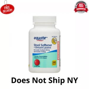 Equate Stool Softener Plus Stimulant Laxative Tablets for Constipation, 240Count - Picture 1 of 12