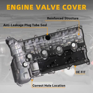 Cubiertas de válvula de motor de aluminio mejoradas para Mazda 2,5 L (2014-2021) acabado negro - Imagen 1 de 6