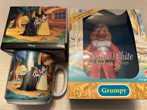 Disney Mattel Grumpy 6" Figur und Schneewittchen die sieben Zwerge Tasse. NI B - Bild 1 von 7