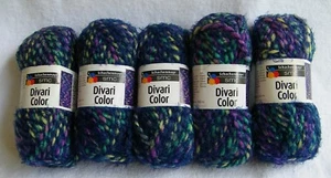 5 Skein Lot SMC "Divari Color" Purple/Green/Yellow Bulky Acrylic/Wool Blend Yarn - Picture 1 of 2