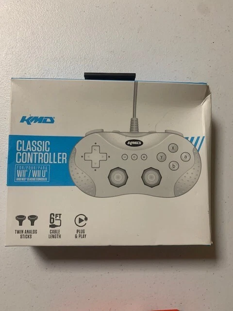 KMD Controlador Clásico Analógico Dual para Nintendo Wii / WiiU - Blanco NUEVO Foto 1 de 1