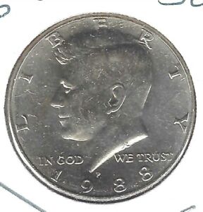 1988-P Philadelphia Circulated Nickel Clad Copper Half Dollar Coin