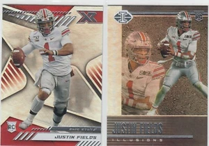 (2) 2021 Justin Fields Chronicles Illusions ROOKIE CARD Lot Steelers Ohio State - Picture 1 of 1