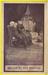 Romance-"Asleep at the Switch" Couple sleeping on chair- 1910 - Picture 1 of 2