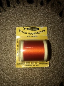 GUDEBROD Rod Winding Nylon Thread 100 Yard Spool Type E - Orange - Picture 1 of 1