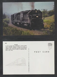 Train Engine Postcard Southern Pacific SD45 #9075  Unused Chrome - Imagen 1 de 3