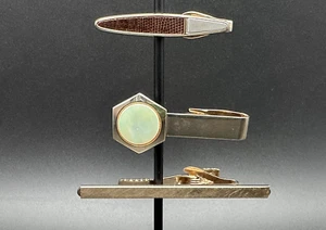 TRE PIN BAR FERMACRAVATTA VINTAGE TONO ORO - K863 - Foto 1 di 9