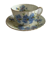 Adderley Fine Bone China England - Vintage Tasse & Untertasse - Cornflower Design Druck - Bild 1 von 6