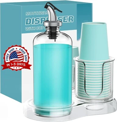 Dispensador De Enjuague Bucal Recargable Montado En La Pared De 16 Oz Para Baño Foto 1 de 4