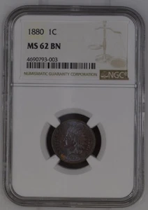 1880 NGC MS62BN Indian cent - Bild 1 von 2