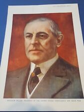 ANTIQUE PRINT WWI Woodrow Wilson President of the United States during Great War
