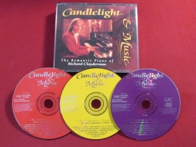 CANDLELIGHT & MUSIC THE ROMANTIC PIANO OF RICHARD CLAYDERMAN 3CD SET 36 SONGS VG - Image 1 of 4