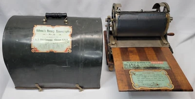 Antique Edison Rotary Mimeograph NO. 75 with Case & Stencil -Near MINT Condition - Image 1 of 4