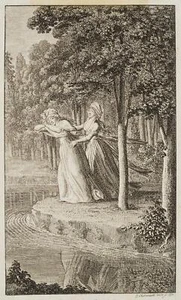 D. CHODOWIECKI (*1726), La triste seducción es consolada por la novia - Imagen 1 de 4