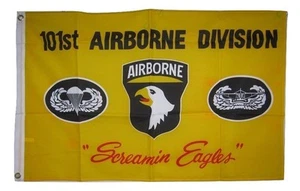 2x3 101st Screaming Eagles Airborne Yellow Flag 2'x3' Banner Poly Grommets - Picture 1 of 4