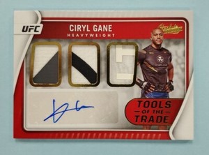 2022 Panini Chronicles UFC Ciryl Gane Gold Auto Relic Absolute #TT-CGN Card /10
