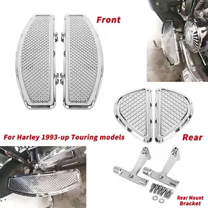 Chrome Front Rear Floorboards Driver Passenger Foot boards For Harley Road King - Picture 1 of 15